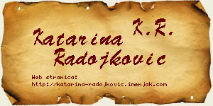 Katarina Radojković vizit kartica